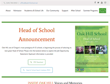 Tablet Screenshot of oakhillschool.com